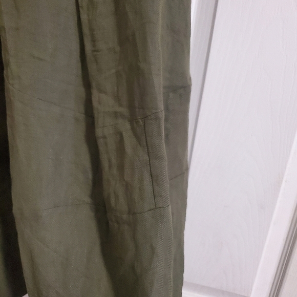 Anna Seravalli Pleated Midi Skirt Olive Green Size 8 - Picture 3 of 5